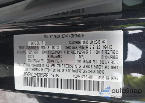 2017 Mazda Cx-5 Touring from USA, damaged, VIN JM3KFACL2H0168289